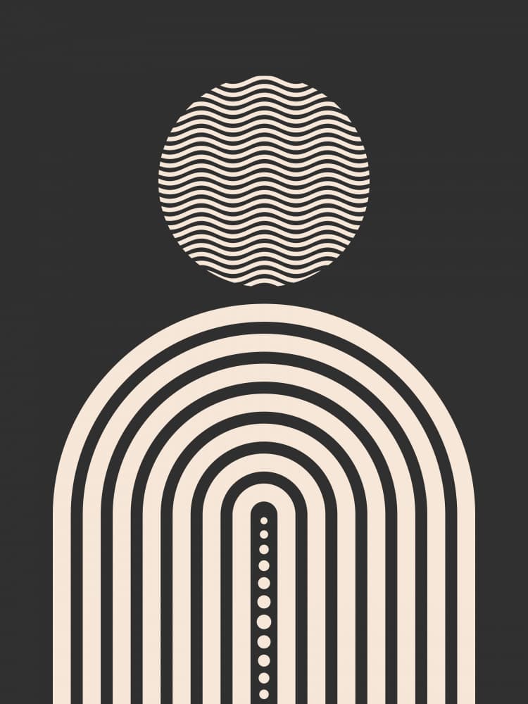 Minimalist Arches And Waves by Little Dean — canvas wall art