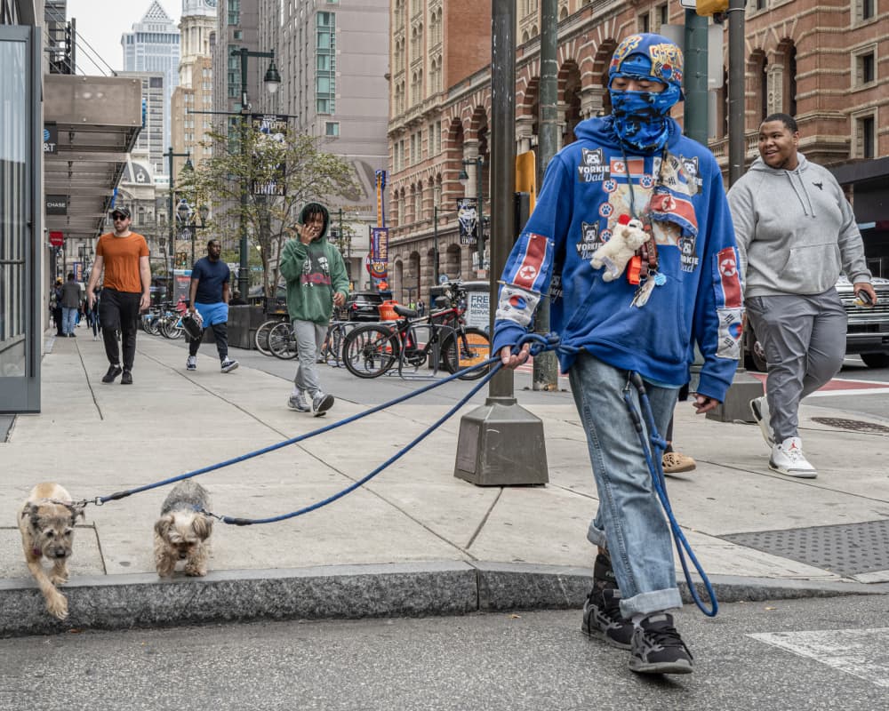 Urban Dog Walk by Wendy Fischer Hartman — canvas wall art