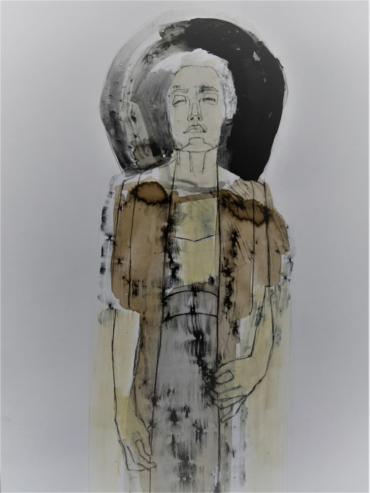 Contemplative Female Figure by Doris Schmitz — canvas wall art