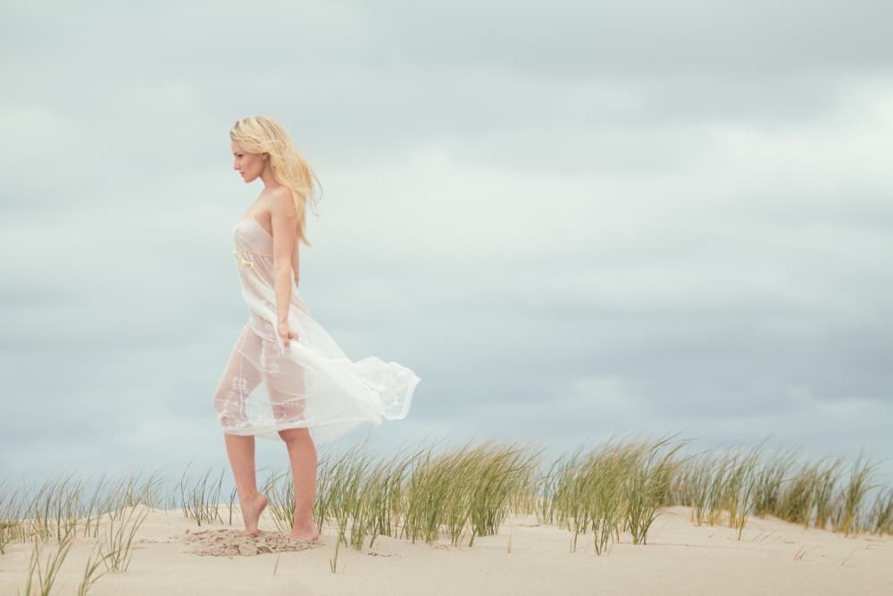 Serene Woman on Dunes by JAE — canvas wall art