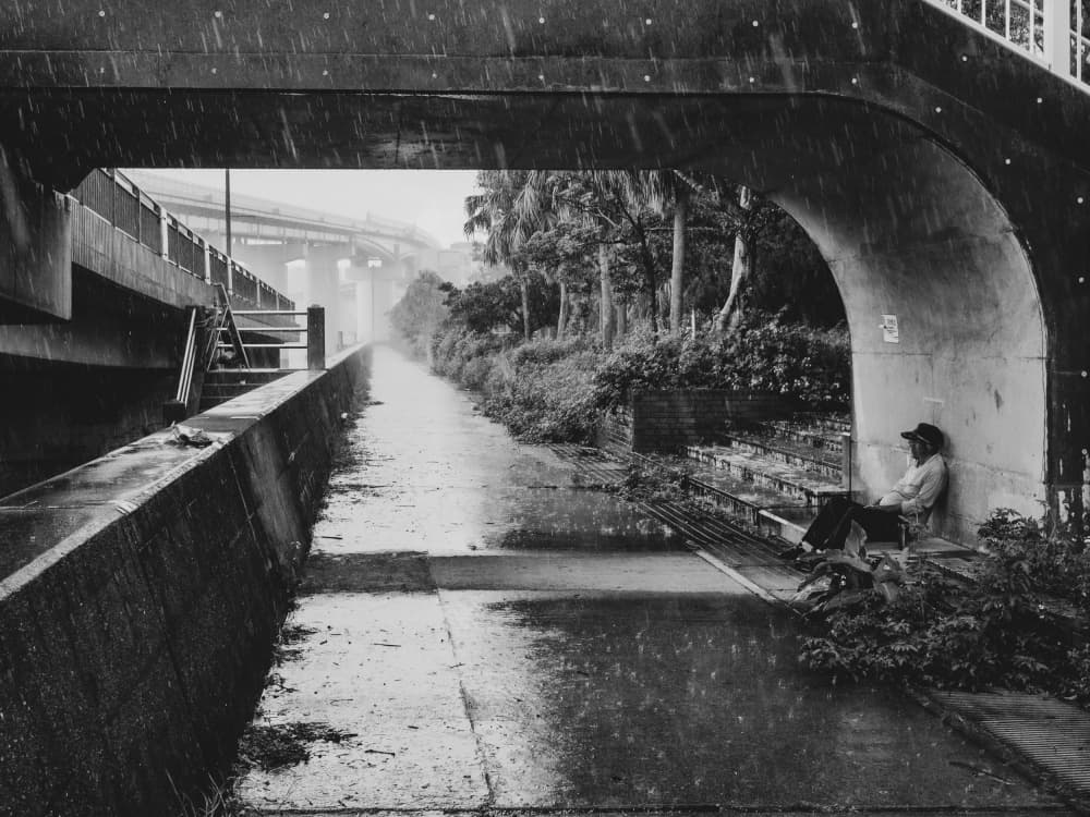 Solitude Under Rainy Bridge by Ryoga Otake — canvas wall art