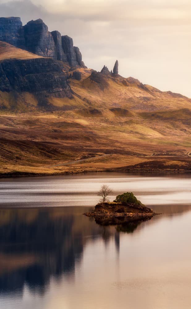 Old Man Storr Reflection by Steven Zhou — canvas wall art
