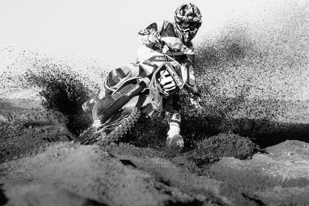 Motocross Dirt Spray by ATTILA SZABO — canvas wall art