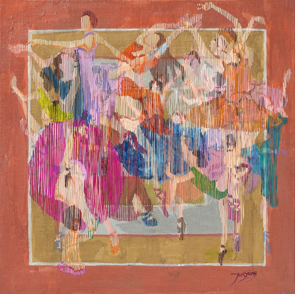 Colorful Dancers in Motion by Jukyong Park — canvas wall art