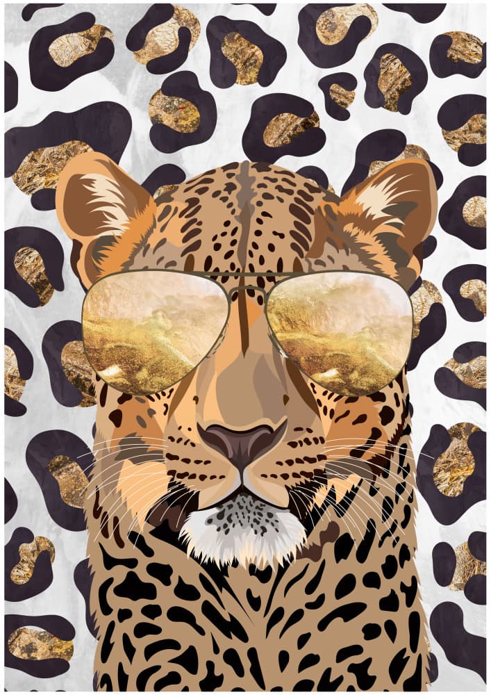 Cool Leopard Sunglasses by Sarah Manovski — canvas wall art