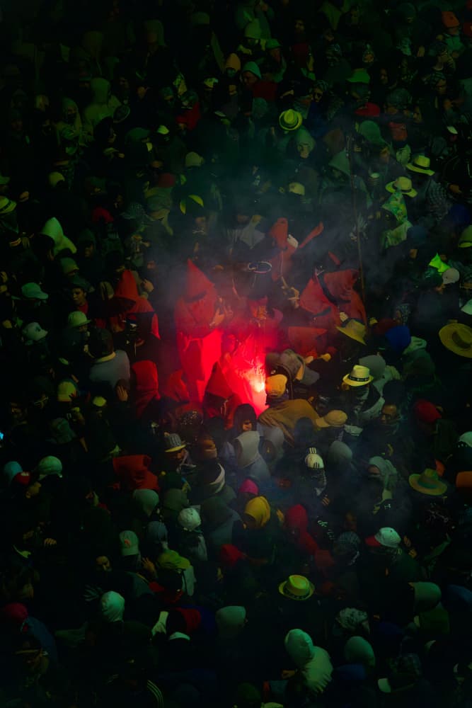 Red Light Night Crowd by Gustavo Ribes — canvas wall art
