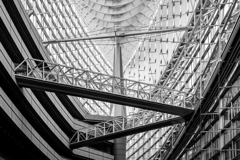 Modern Geometric Atrium by Michiko Ôtomo — canvas wall art