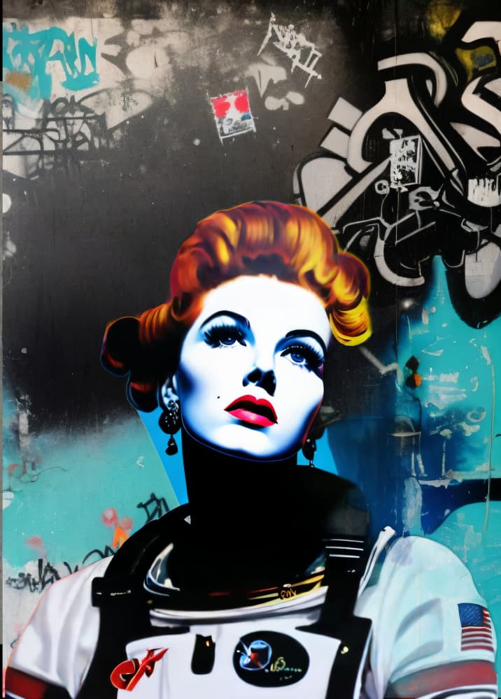 Pop Art Space Woman by Cicero Spin — canvas wall art