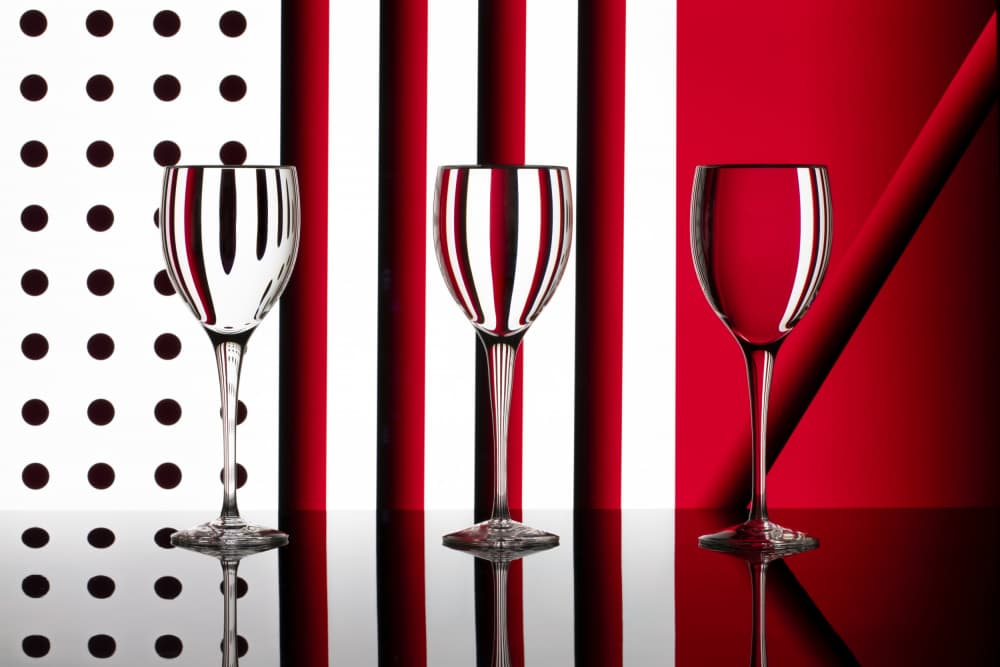 Wine Glasses Optical Illusion by Renee Doyle — canvas wall art