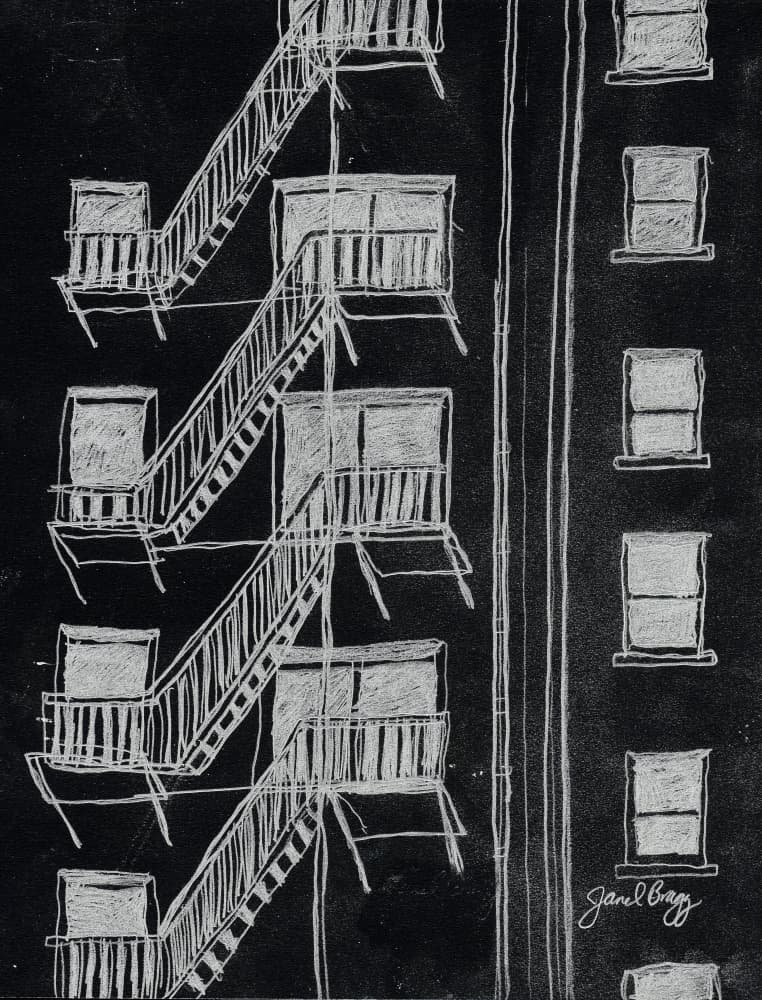 Urban Fire Escapes by Janel Bragg — canvas wall art