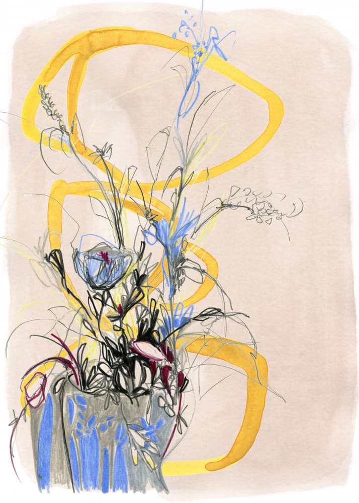 Abstract Floral Sketch by Jenja Braun — canvas wall art