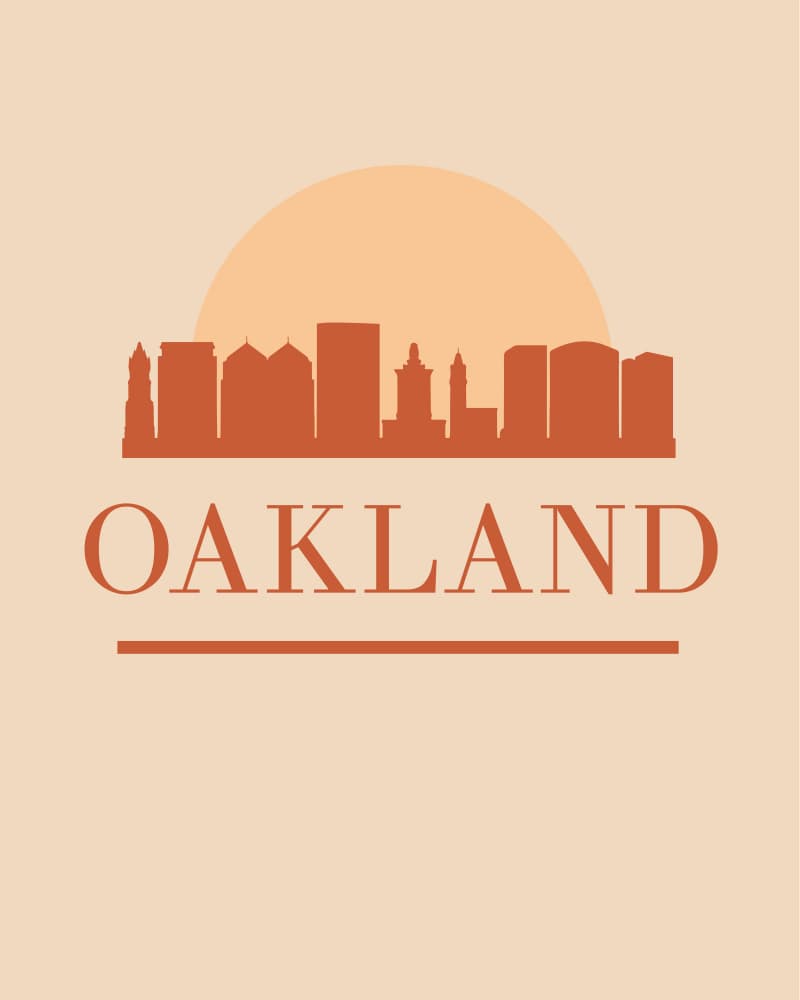 Oakland City Skyline by Emiliano Deificus — canvas wall art