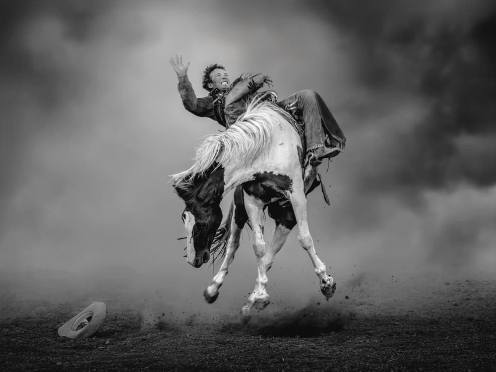 Wild West Bucking Ride by Frank Ma — canvas wall art