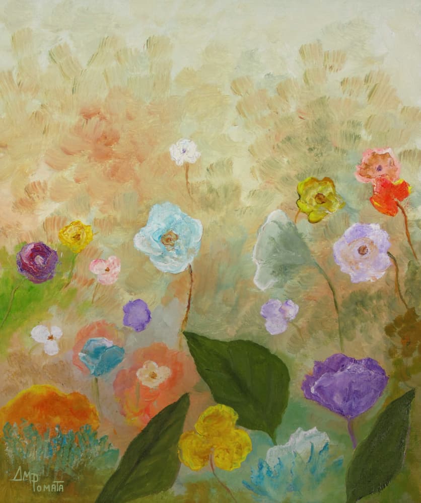Whimsical Flower Field by Angeles M. Pomata — canvas wall art