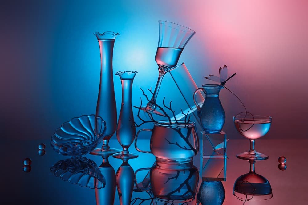 Elegant Glass Still Life by Lydia Jacobs — canvas wall art