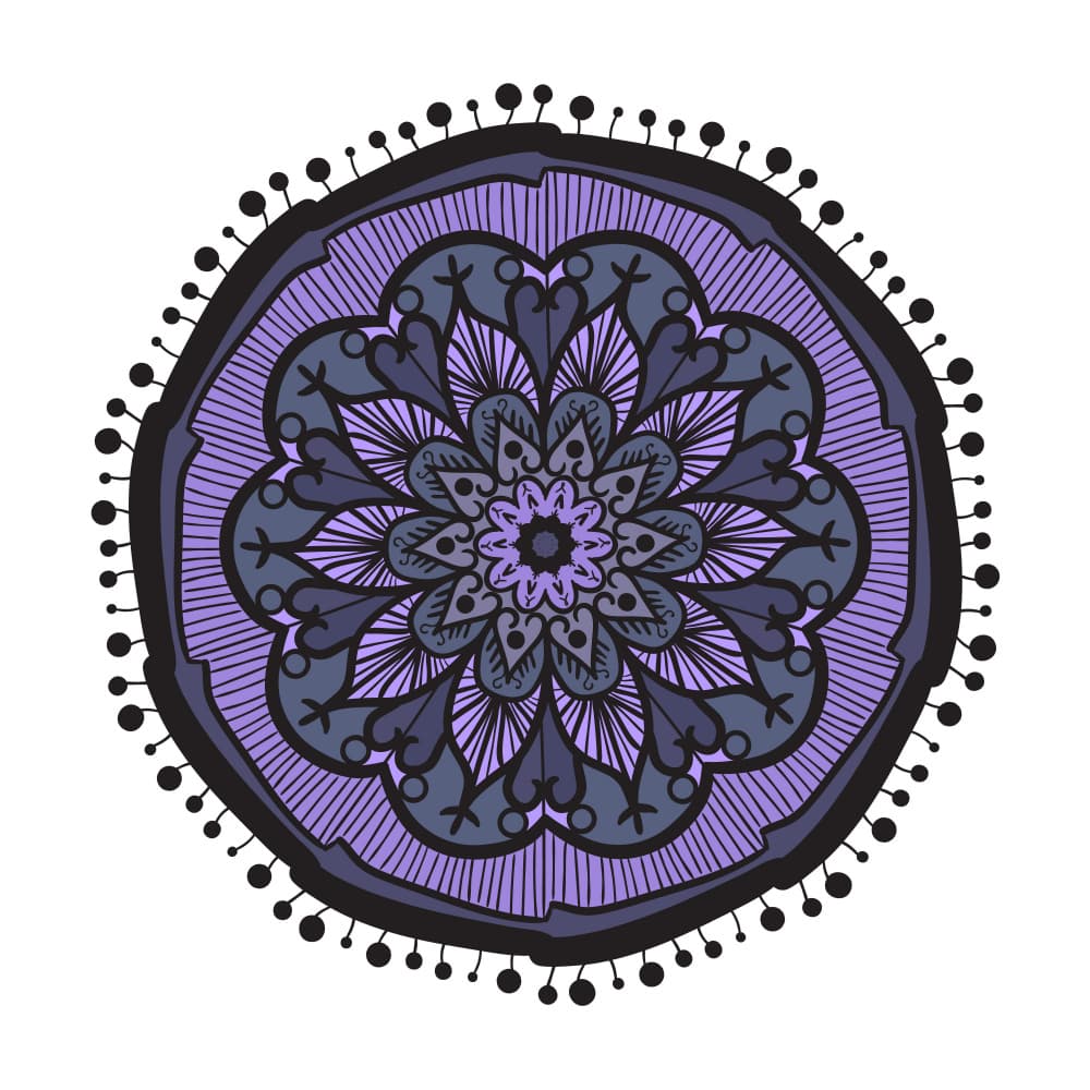 Intricate Purple Mandala by Marika Barsrsind — canvas wall art