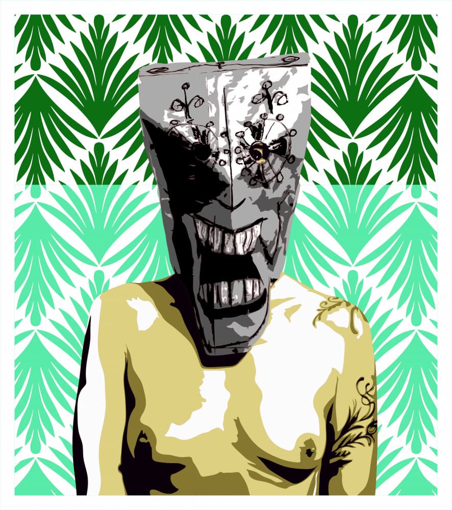Angry Mask Screaming by andrea de ranieri — canvas wall art