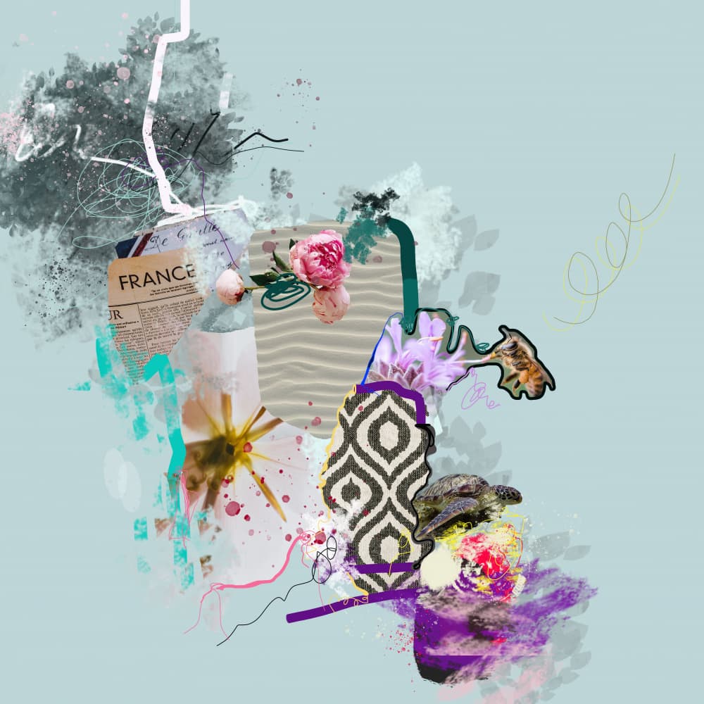 Soft Abstract Floral Collage by Pelin Atilla — canvas wall art