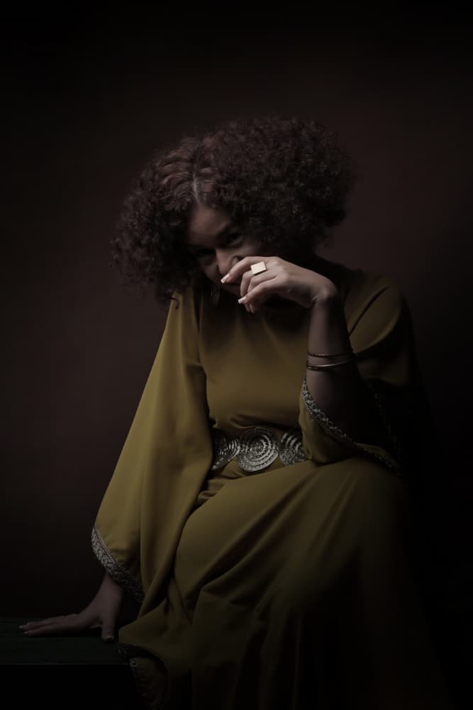 Elegant Pensive Woman by Moein Hasheminasab — canvas wall art