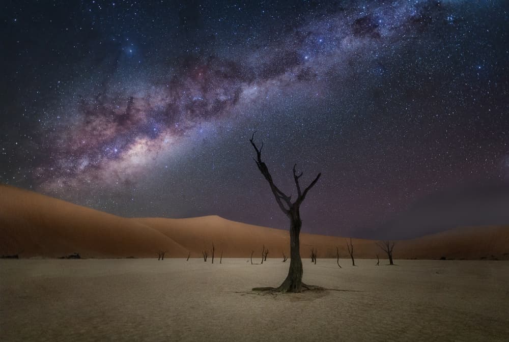 Desert Under Milky Way by Gu and Hongchao — canvas wall art