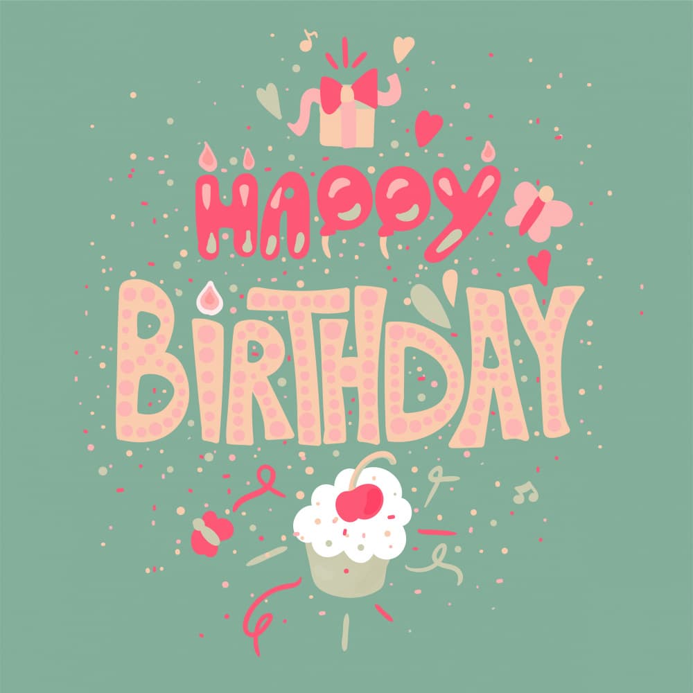 Happy Birthday Cupcake by Marika Barsrsind — canvas wall art