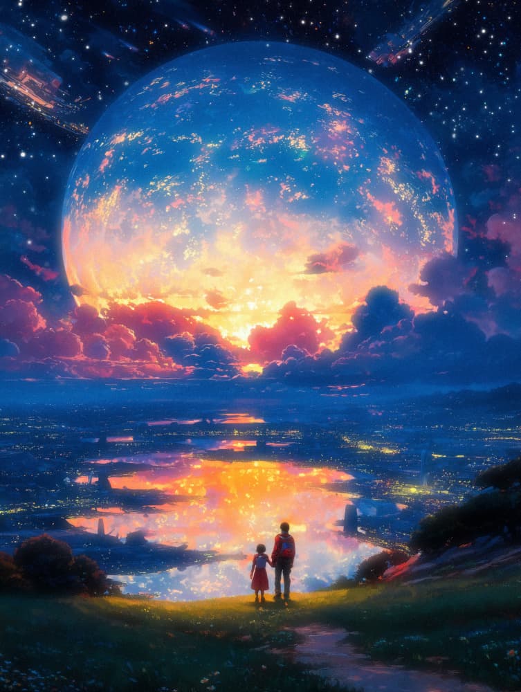 Stargazing with You by Taudalpoi — canvas wall art