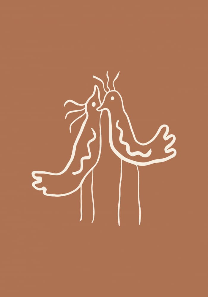 Boho Birds Connection by Studio JKN — canvas wall art