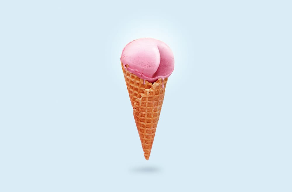 Cheeky Pink Ice Cream by Artem Pozdniakov — canvas wall art