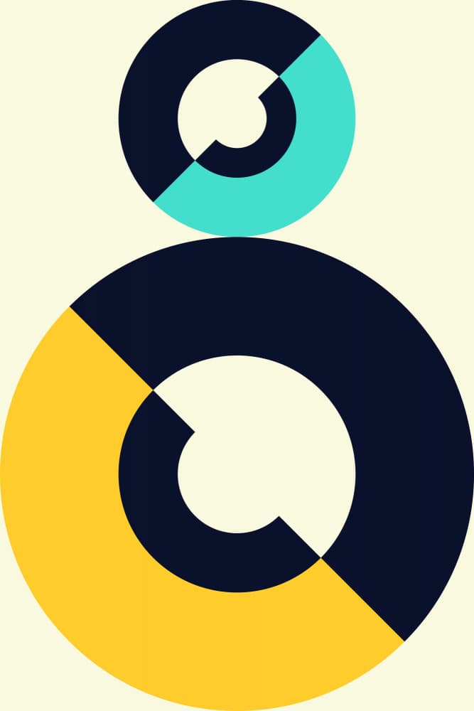 Stacked Modern Geometric Shapes by Petr Strnad — canvas wall art