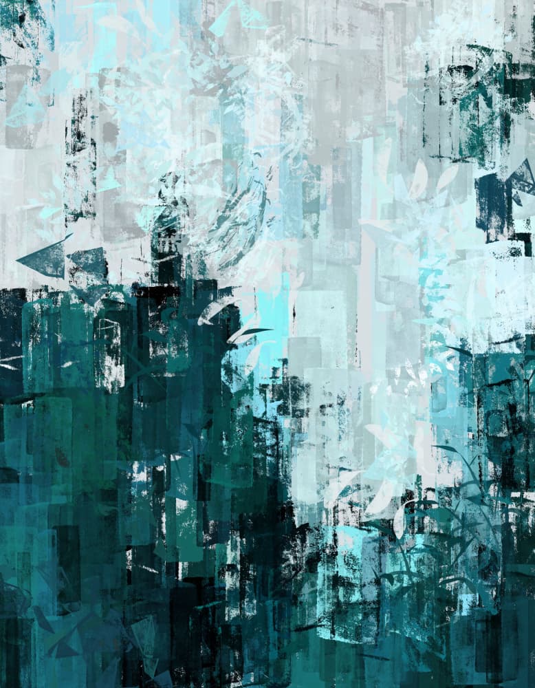 Modern Teal Layers by Pelin Atilla — canvas wall art