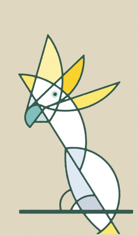 Modern Geometric Cockatoo by Rafa Mateo — canvas wall art