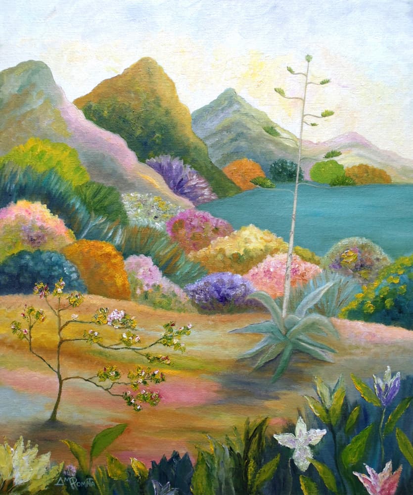 Vibrant Desert Landscape by Angeles M. Pomata — canvas wall art