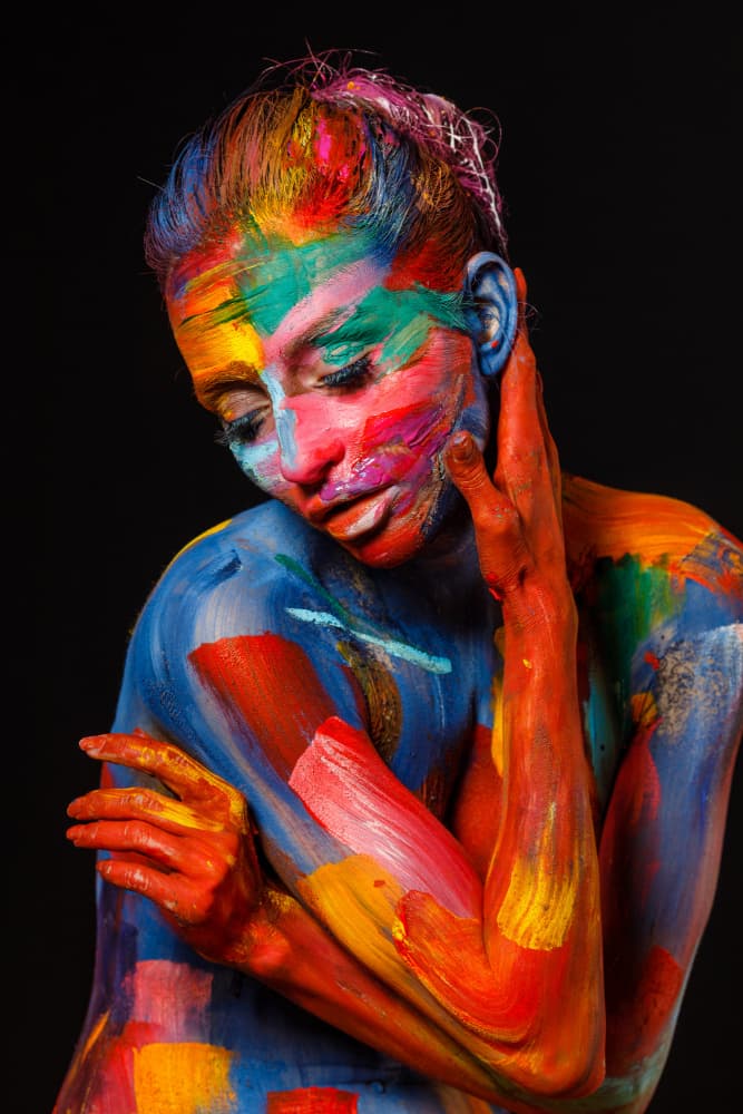 Vibrant Painted Woman by Amalya Shandelman — canvas wall art