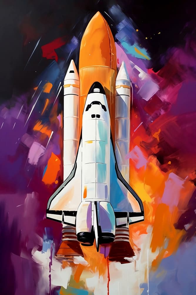Vibrant Space Launch by Robert Farkas — canvas wall art