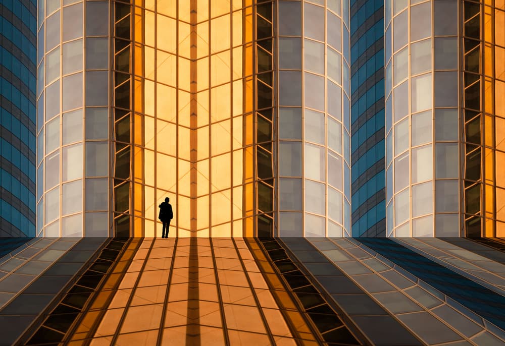 Urban Silhouette Glow by Jacqueline Hammer — canvas wall art