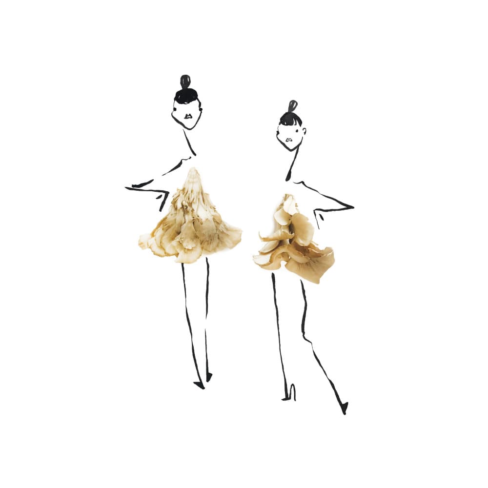 Mushroom Fashion Figures by Gretchen Roehrs — canvas wall art
