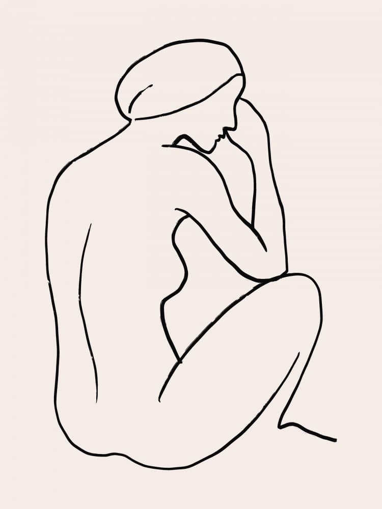 Thoughtful Seated Figure by Little Dean — canvas wall art