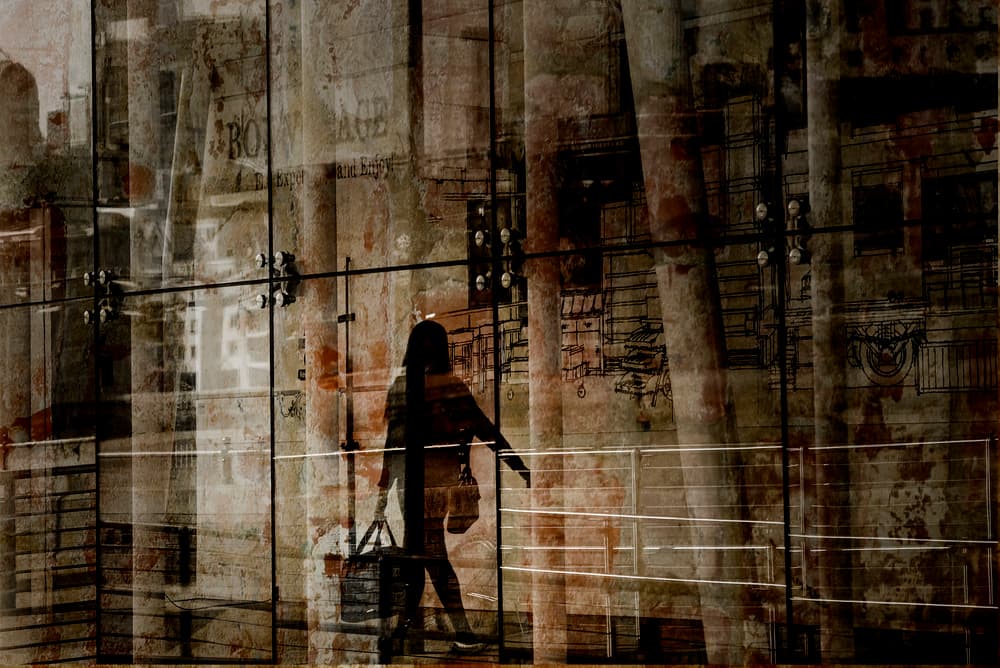 Urban Silhouette Reflections by Chris Hamilton — canvas wall art