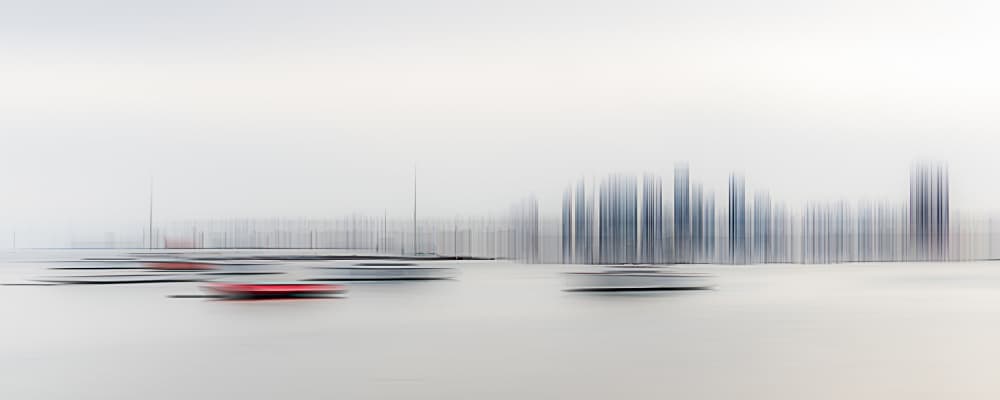Blurred City Marina by Richard Adams — canvas wall art