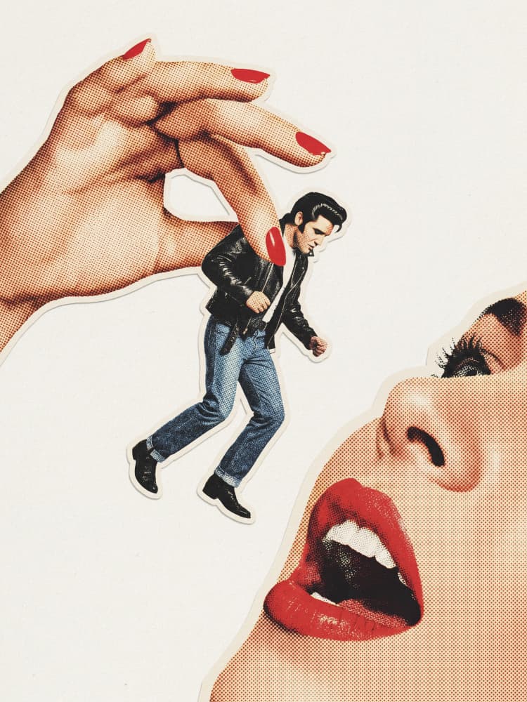 Red Lips Rockabilly by Andreas Magnusson — canvas wall art