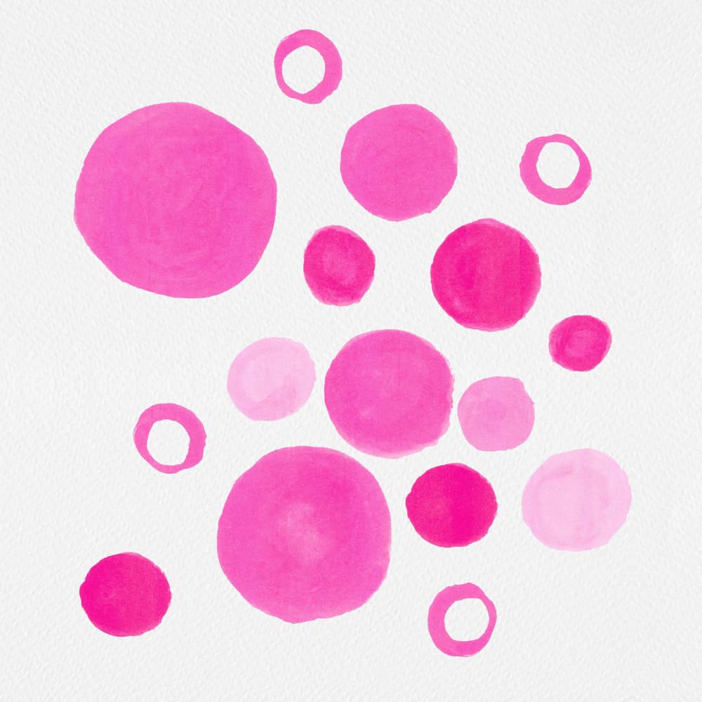 Pink Watercolor Circles by Michele Channell — canvas wall art