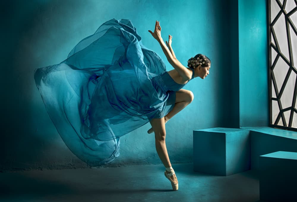 Graceful Blue Ballerina by Angela Muliani Hartojo — canvas wall art