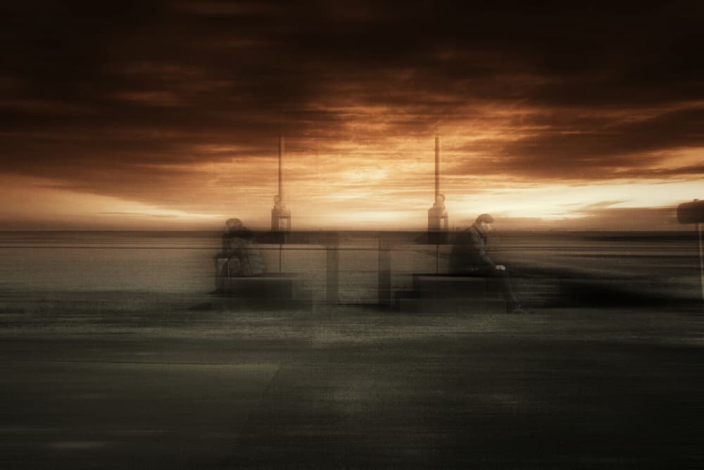 Waterfront Solitude Dusk by moucorn — canvas wall art