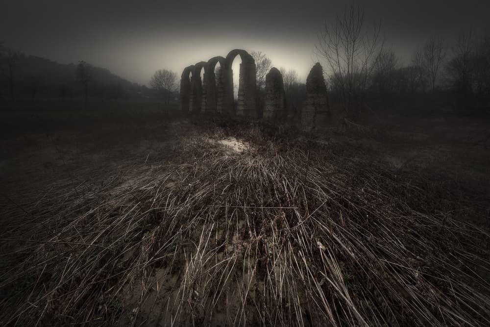 Misty Ancient Arches by Filippo Manini — canvas wall art
