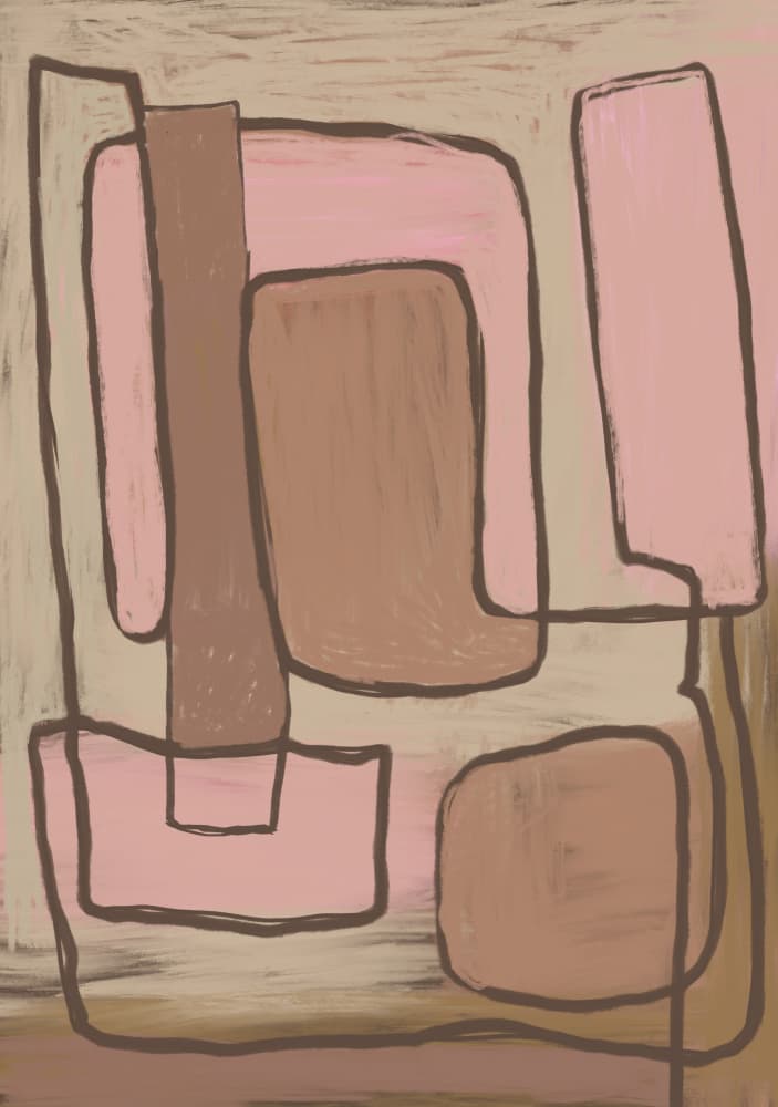 Pink Brown Abstract by Sharyn Bursic — canvas wall art