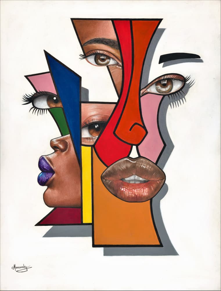 Abstract Geometric Faces by Manasseh Johnson Sr. — canvas wall art