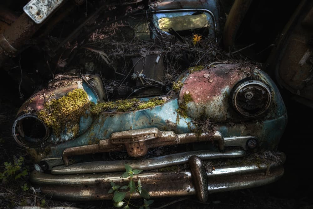 Vintage Car Decay by Benny Pettersson — canvas wall art