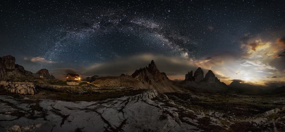 Milky Way Mountain Cabin by Ivan Pedretti — canvas wall art
