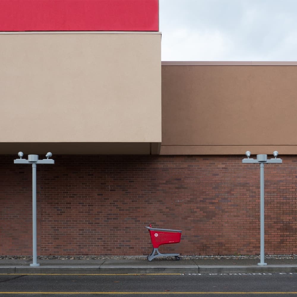 Red Cart Urban Geometry by Klaus Lenzen — canvas wall art