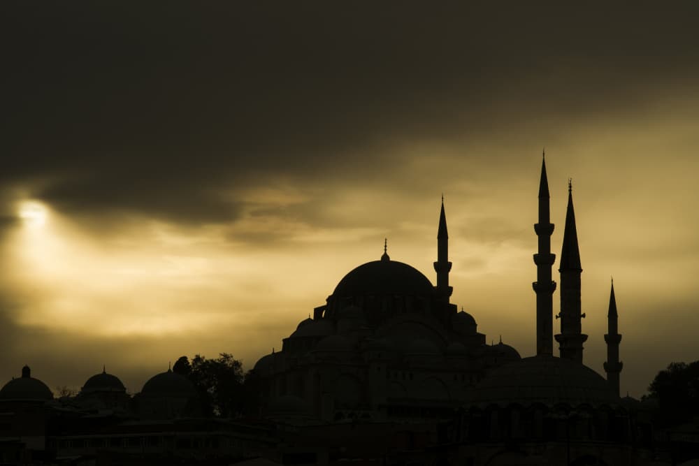 Dramatic Mosque Silhouette by engin akyurt — canvas wall art